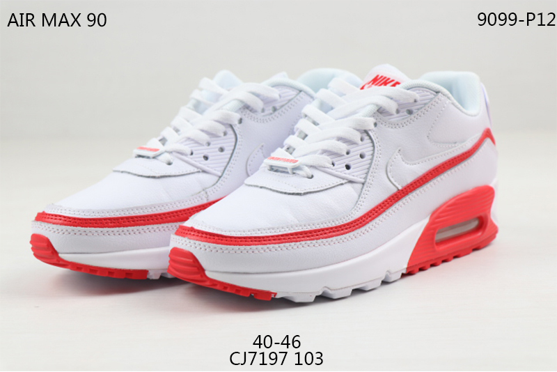 2020 Men Off-white Nike Air Max 90 White Red Shoes